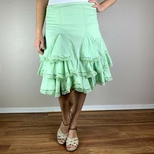Light mint green ruffle skirt